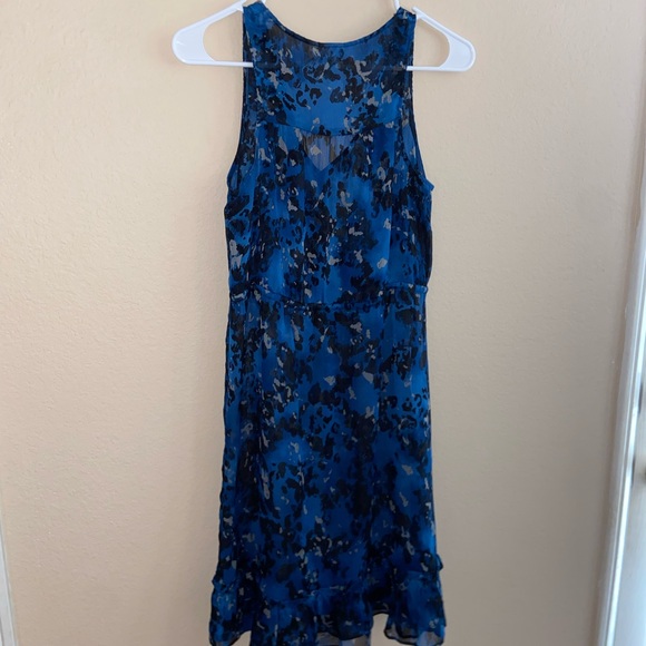 Grunge vibes cheetah print v neckline floral see thru dress cute ruffled bottoms - Picture 7 of 11
